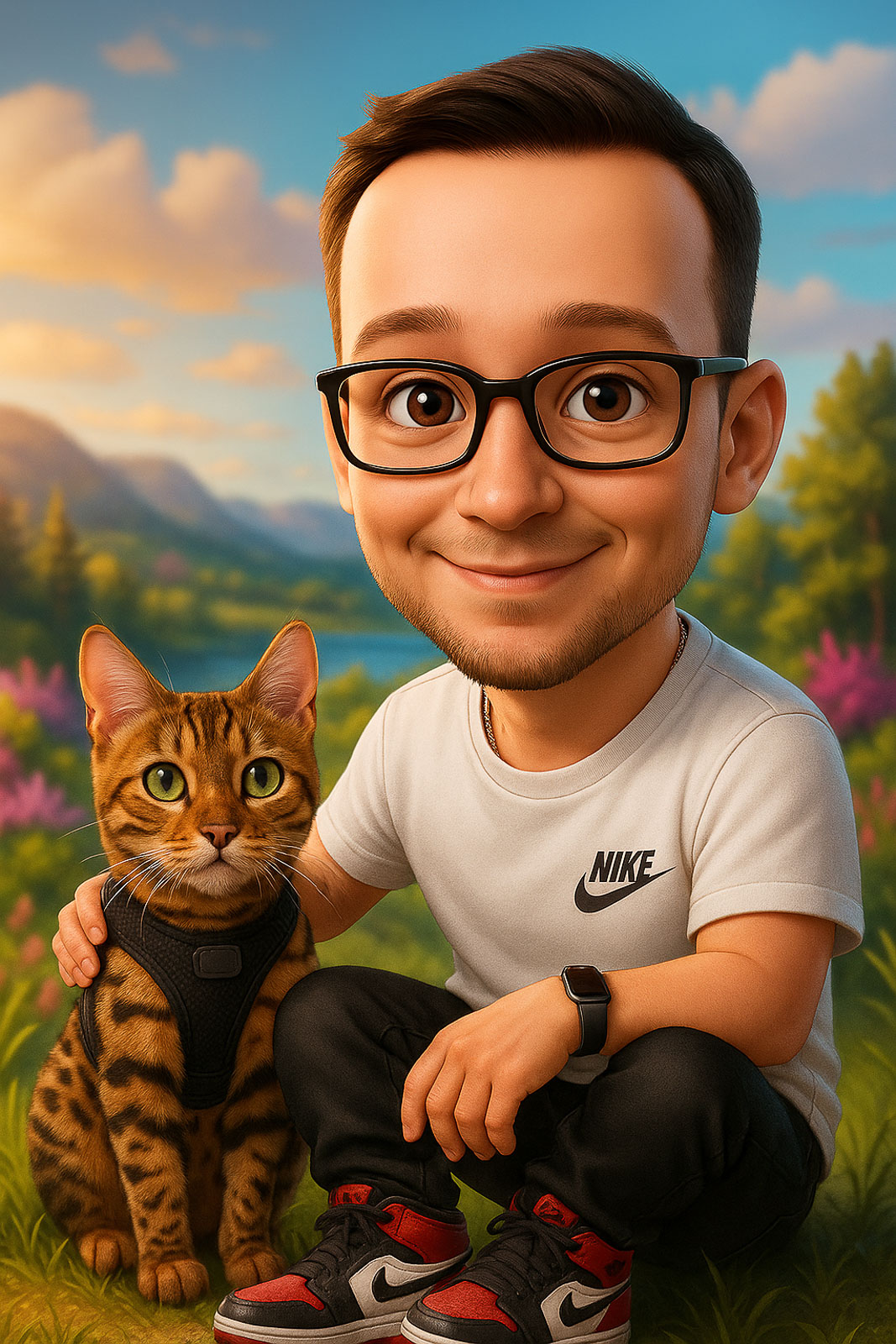 Animace sedím s kocourem